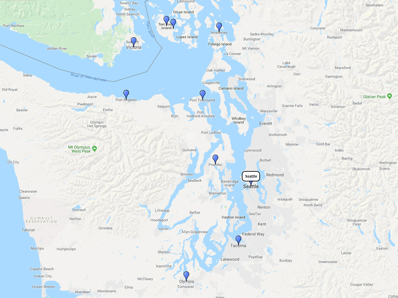 American Cruise Lines Puget Sound 10-day route