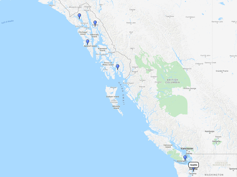 ms Eurodam Alaska 7-day route
