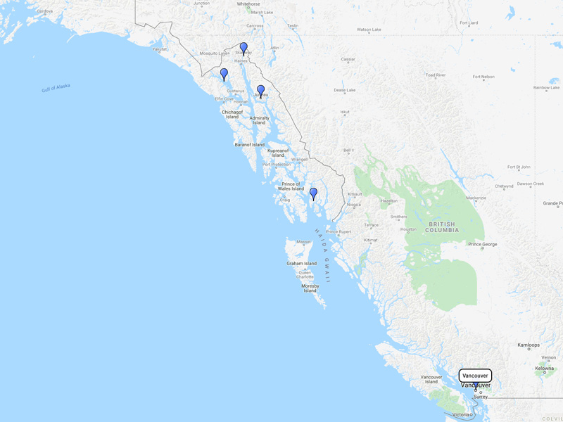 ms Koningsdam Alaska 7-day route